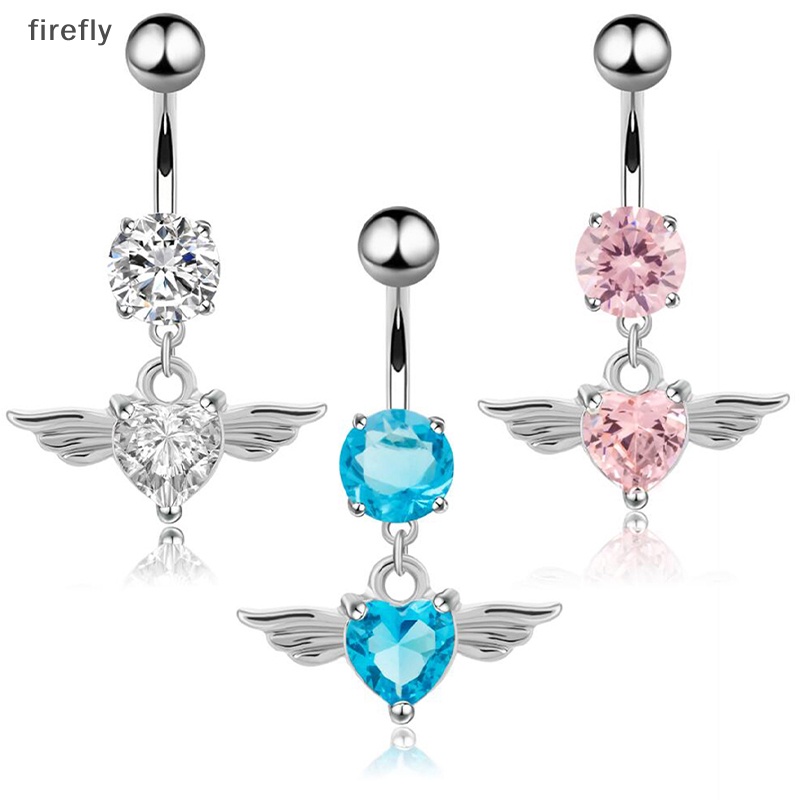 Khuyên Rốn Hình Trái Tim Đính Đá Pha Lê 14G