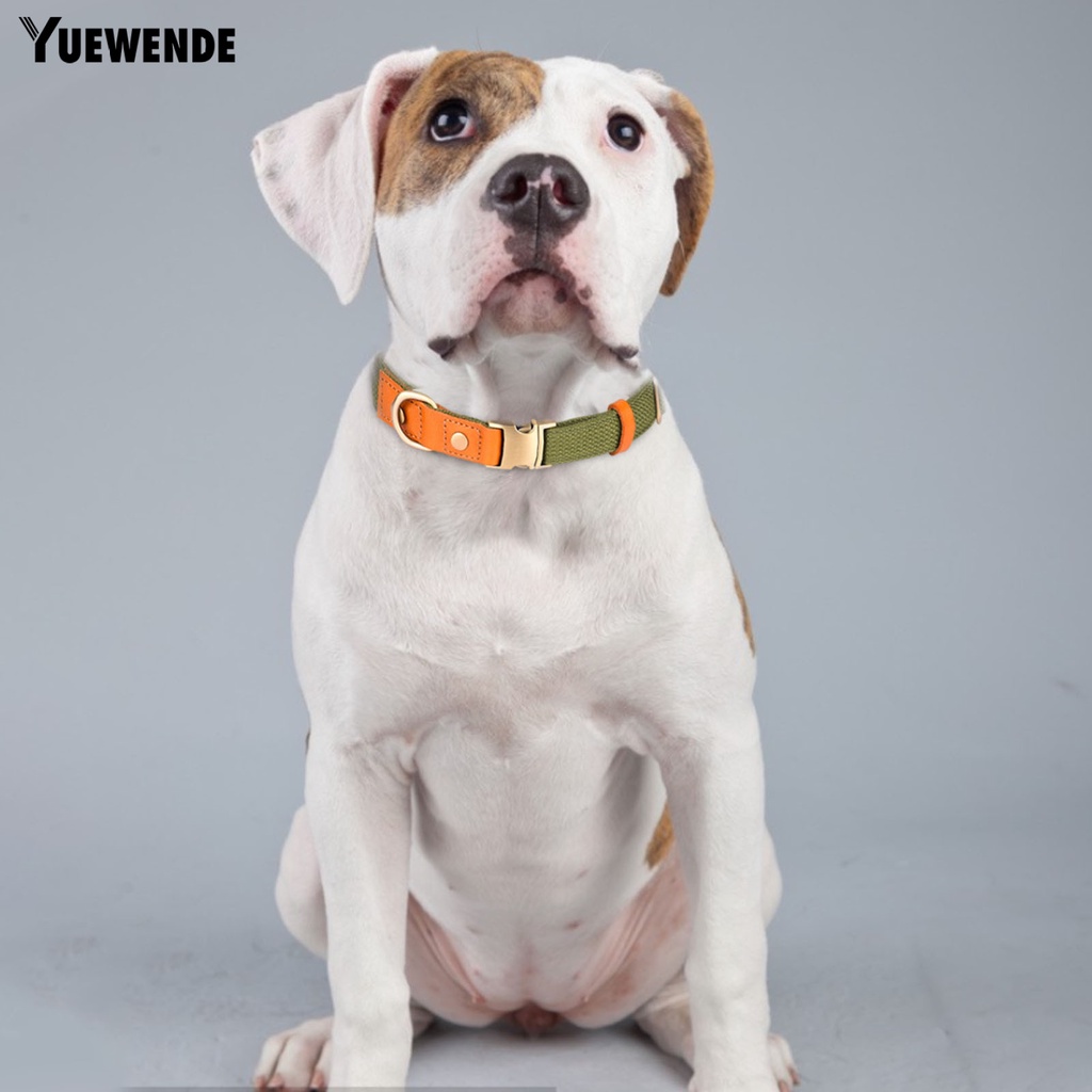 Vòng Cổ YQ.E Bằng Da Bò Polyester Khâu Chắc Chắn An Toàn Dành Cho Cún Cưng