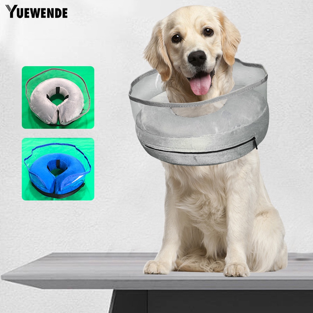 Yq.e Vòng Cổ Bơm Hơi Mềm Mại Co Giãn Thoáng Khí Thoải Mái Có Thể Điều Chỉnh Cho Cún Cưng Sau