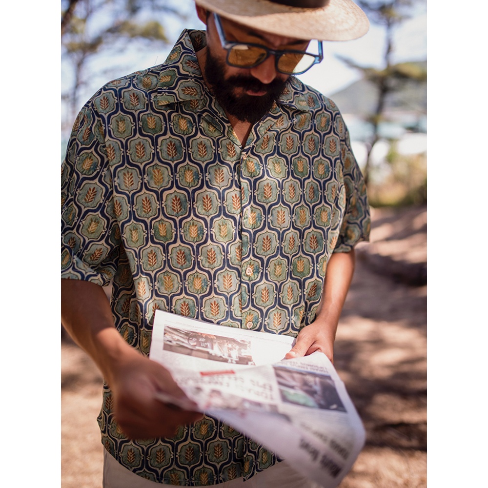 Áo Sơ Mi Ngắn Tay Plus Size In Họa Tiết Theo Phong Cách Hawaii