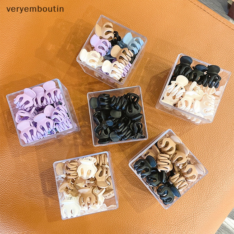 Set 10 Kẹp Tóc Càng Cua Mini Bằng Nhựa Nhám Thời Trang Cho Bé Gái