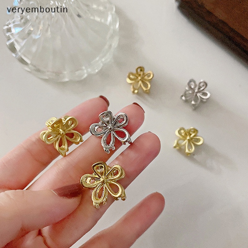 Bộ 2 Kẹp Tóc Kim Loại Mini Hình Bông Hoa Dễ Thương Dành Cho Nữ