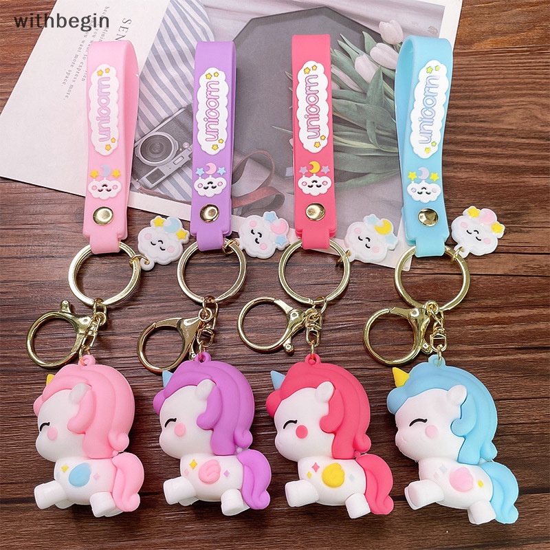 Móc Khóa Hình Kỳ Lân 3D Mềm Mại Dễ Thương