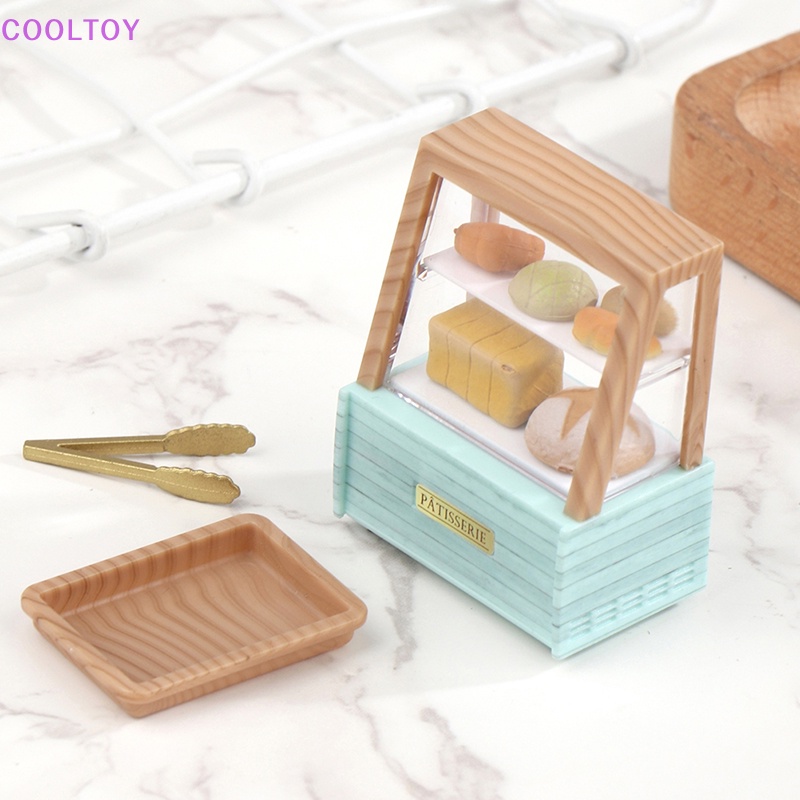 1 Set Mô Hình Tủ Trưng Bày Bánh Mì / Bánh Nướng BBQ / Xúc Xích Tỉ Lệ 1: 12 Trang Trí Nhà Búp Bê