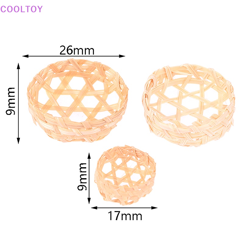 Mô Hình Rổ Tre Mini Hình Tròn Độc Đáo Trang Trí Nhà Búp Bê