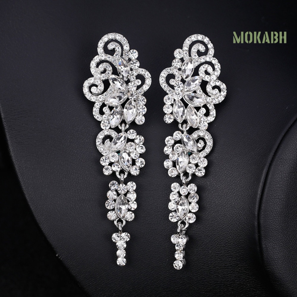 Bông Tai Dáng Dài Đính Đá Thời Trang Sang Trọng Cho Nữ