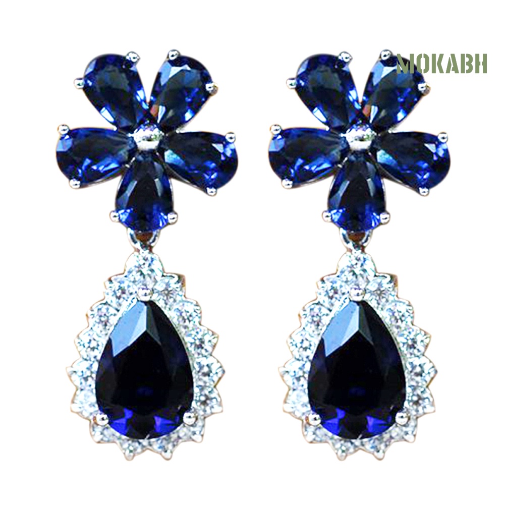 Bông Tai Dáng Dài Đính Đá Hình Hoa Và Quả Lê Thời Trang Cho Nữ