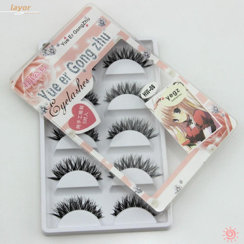 Set 5 Cặp Lông Mi Giả Nối Dài Thiết Kế Đan Chéo Độc Đáo