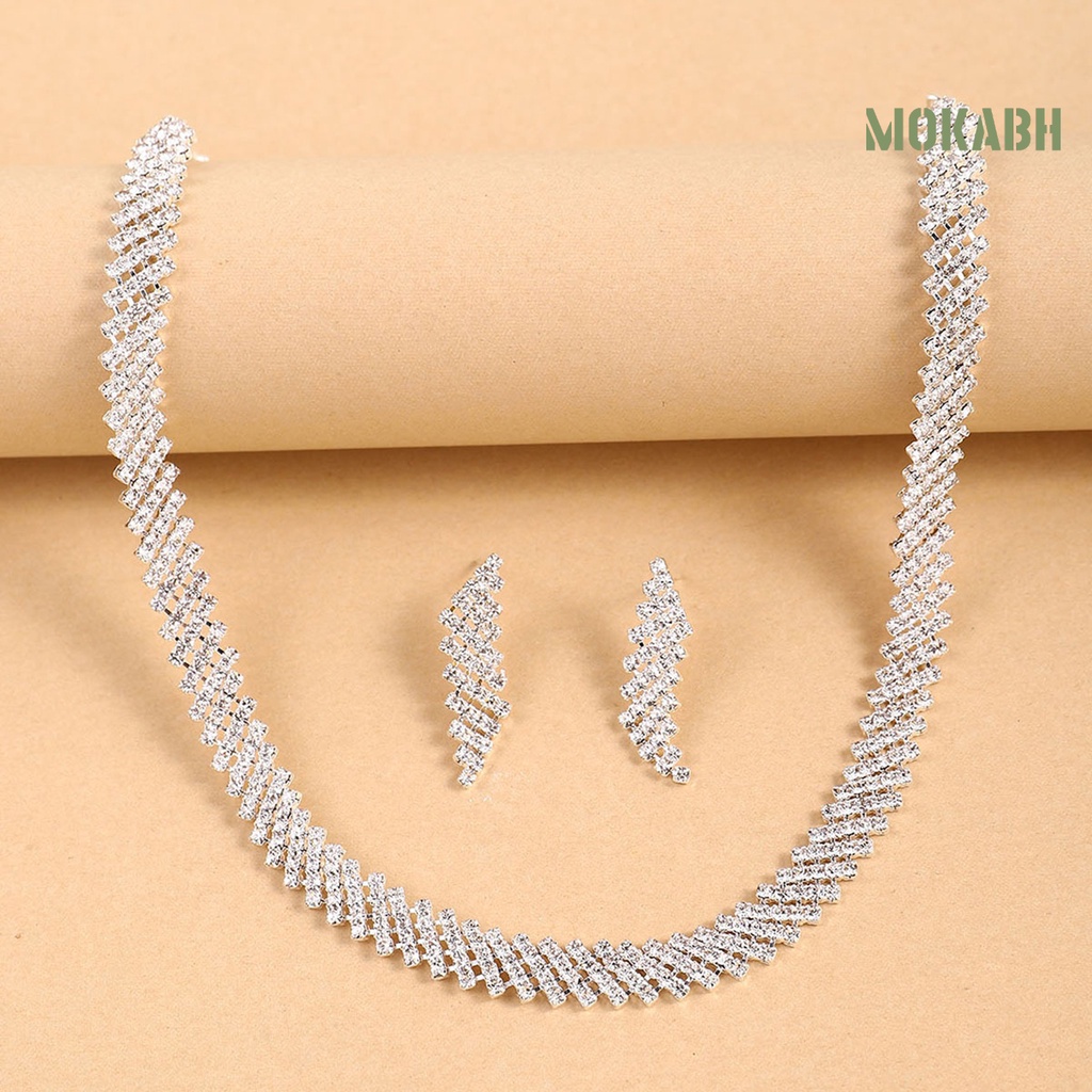 1 Set Vòng cổ Hợp Kim Đính Đá Sang Trọng Thời Trang Cho Nữ