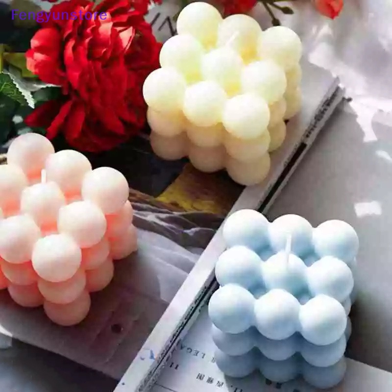 Khuôn Silicon Làm Bánh Mousse 6 Ngăn Tạo Hình Khối Rubik 3D DIY