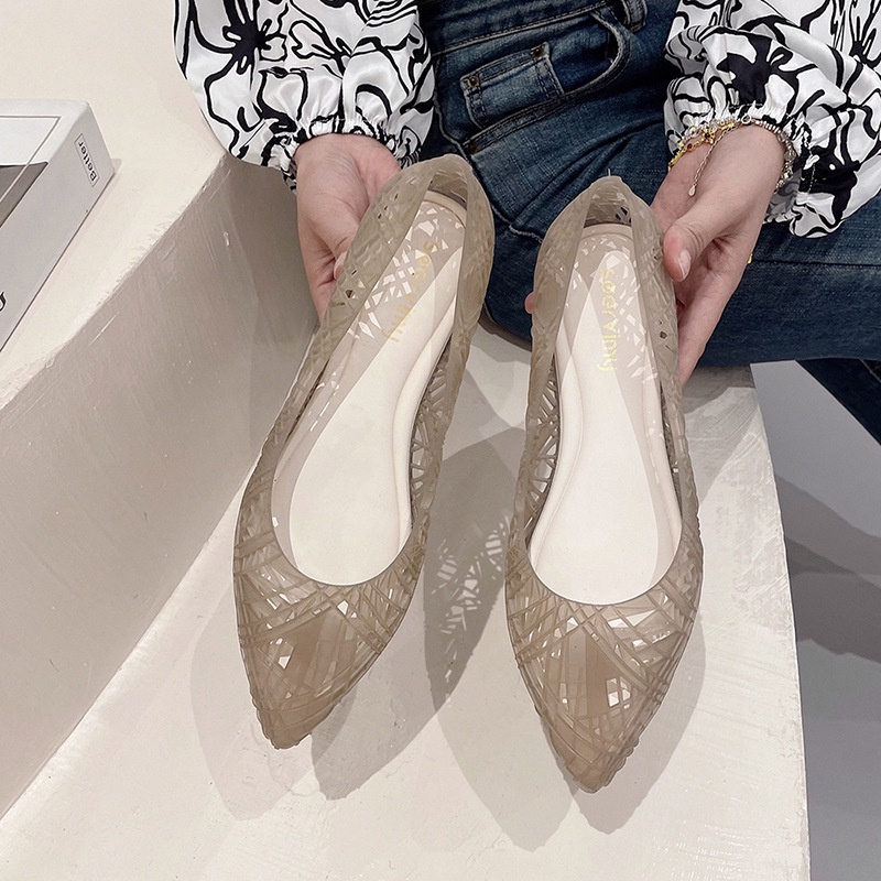 Giày Búp Bê Nhựa Chống Trượt Thời Trang Mùa Hè 2023 Cho Nữ