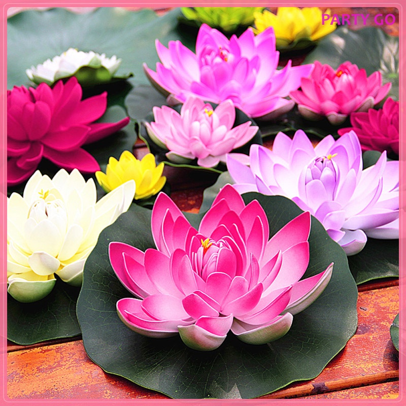 Set 3 Bông Sen Giả 17cm Nổi Trên Mặt Nước Dùng Để Trang Trí