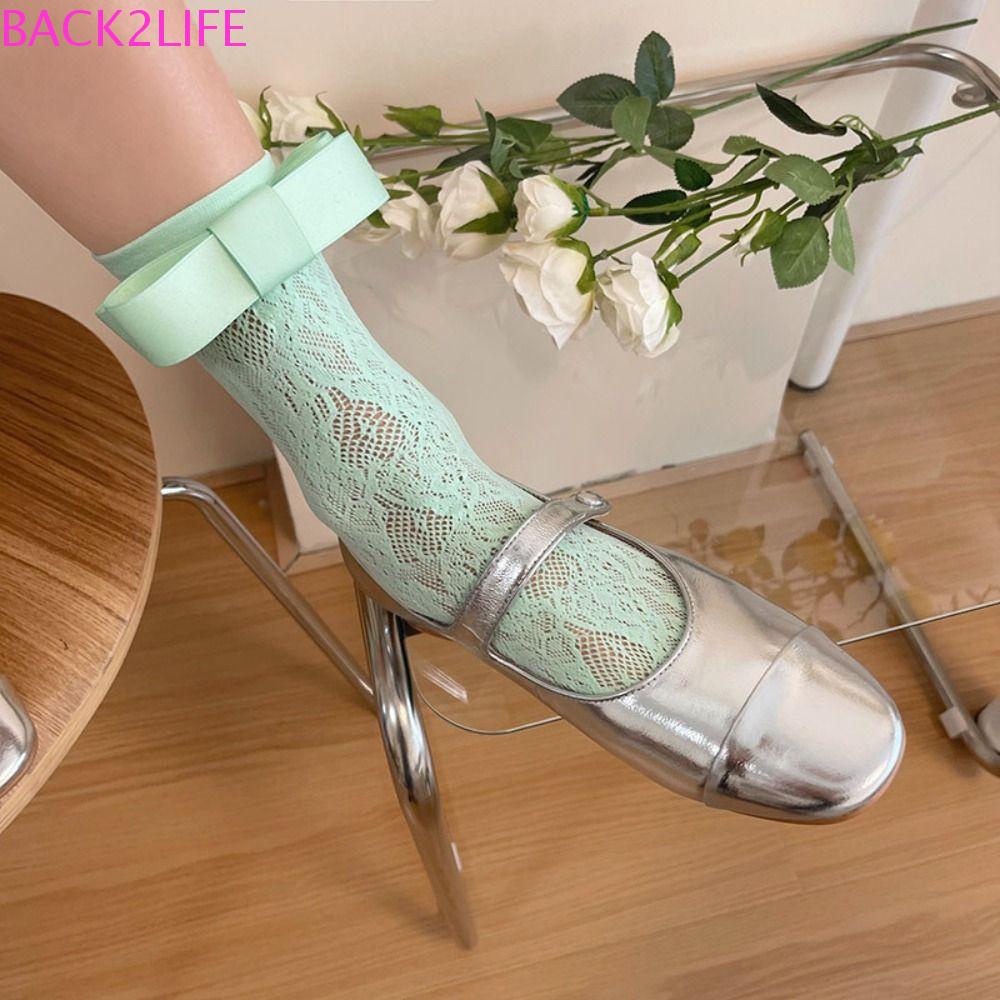 Vớ Lụa Phối Ren Mỏng Co Giãn Thoáng Khí Thời Trang Cho Nữ 2life