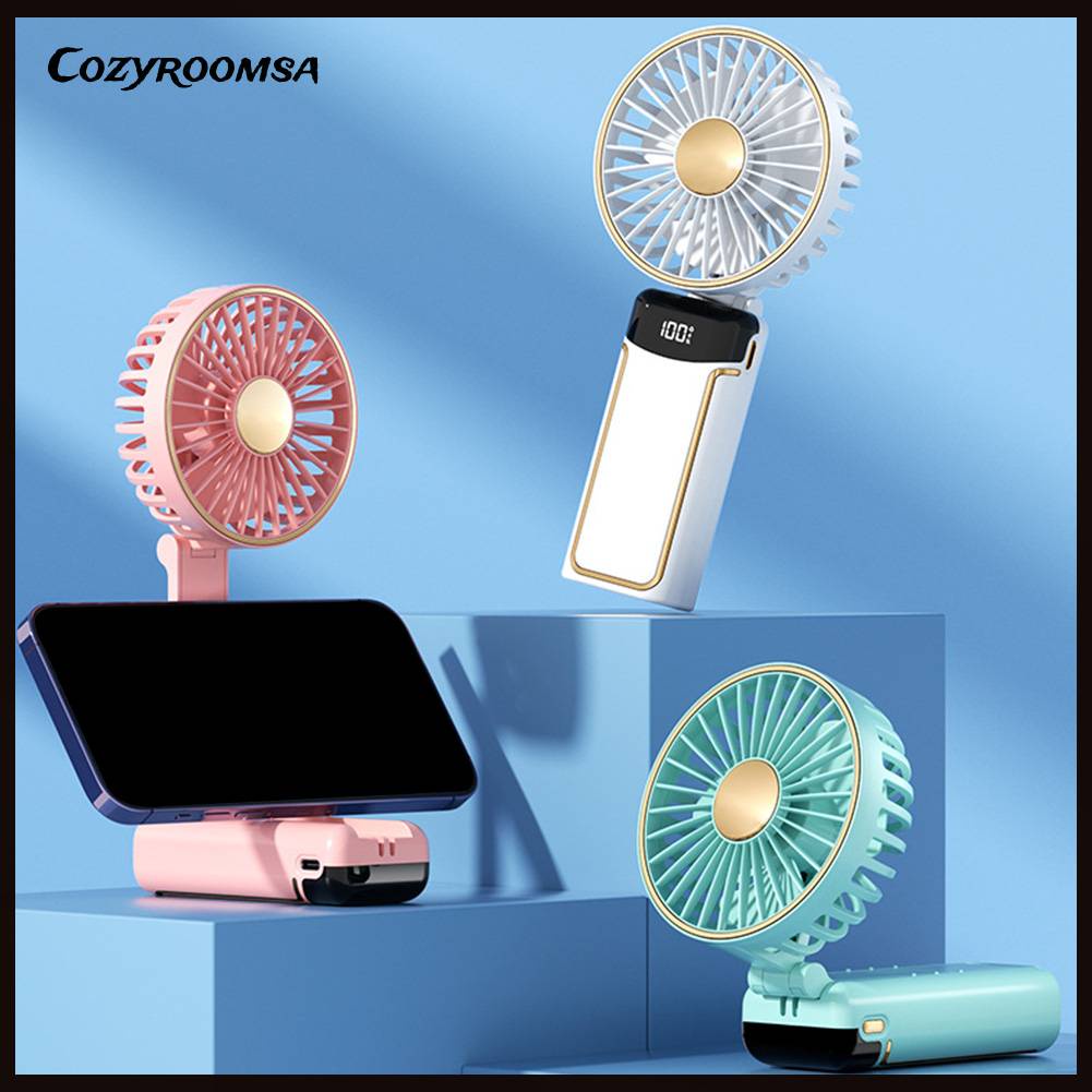 Quạt Cầm Tay Mini Có Thể Gấp Lại Với Màn Hình Kỹ Thuật Số Để