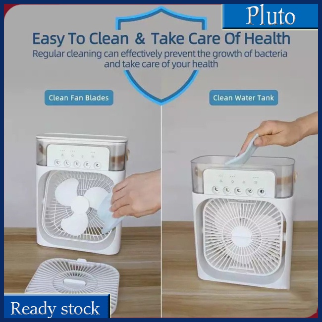 Quạt Điều Hòa Không Khí Di Động 6 Inch Với 3 Tốc Độ 5 7 Màu Có Đèn