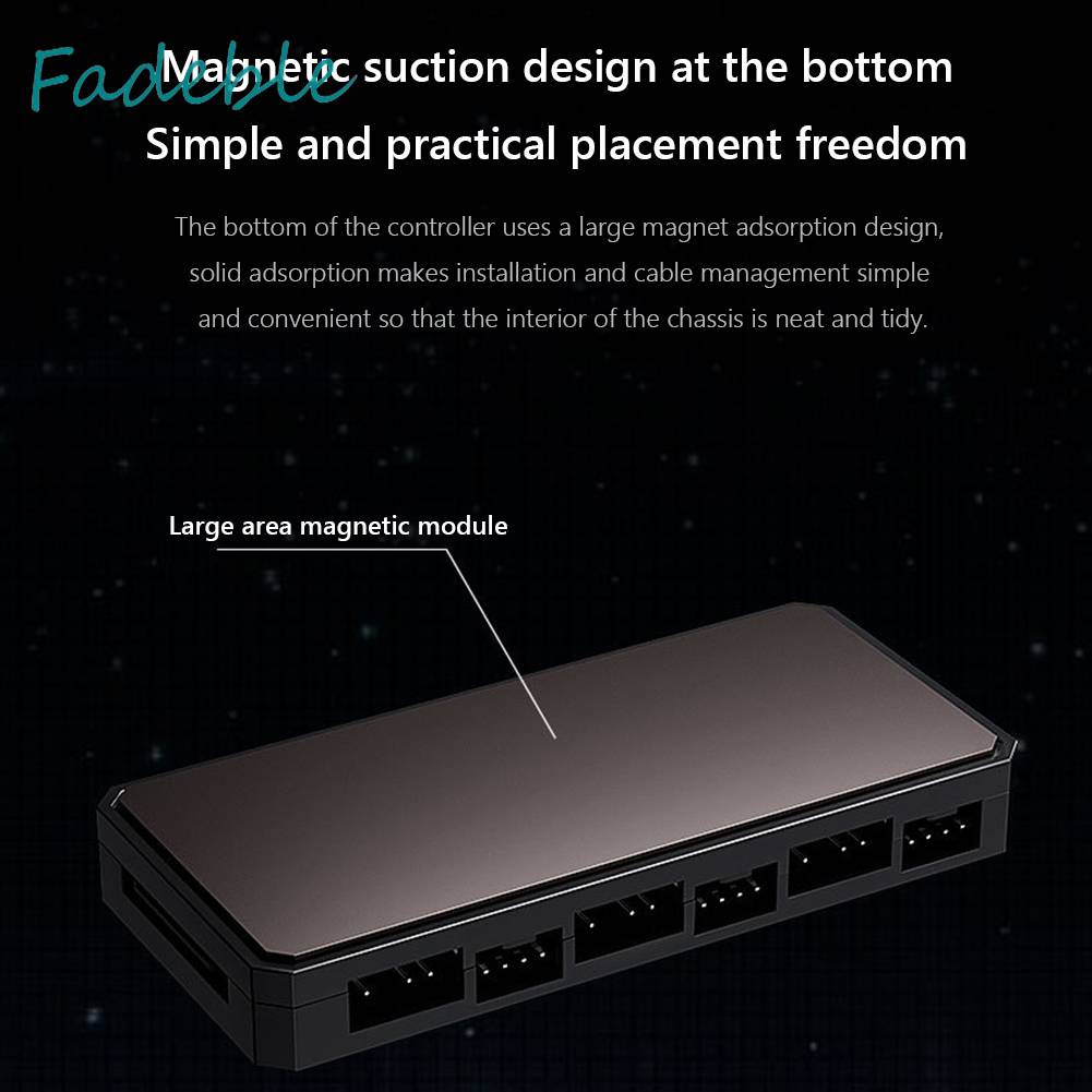 Bộ Chia 6 Cổng Quạt 12V 4PIN PWM 2 Trong 1 Ốp