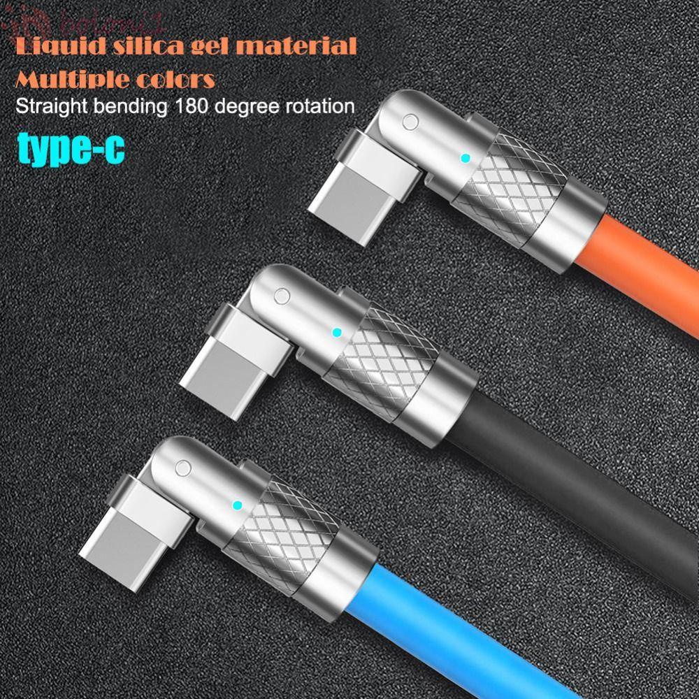 Dây Cáp Dữ Liệu Kỹ Thuật Số 180 Độ° Cáp Sạc Nhanh Type C USB 6A Bằng Silicone Tiện Dụng