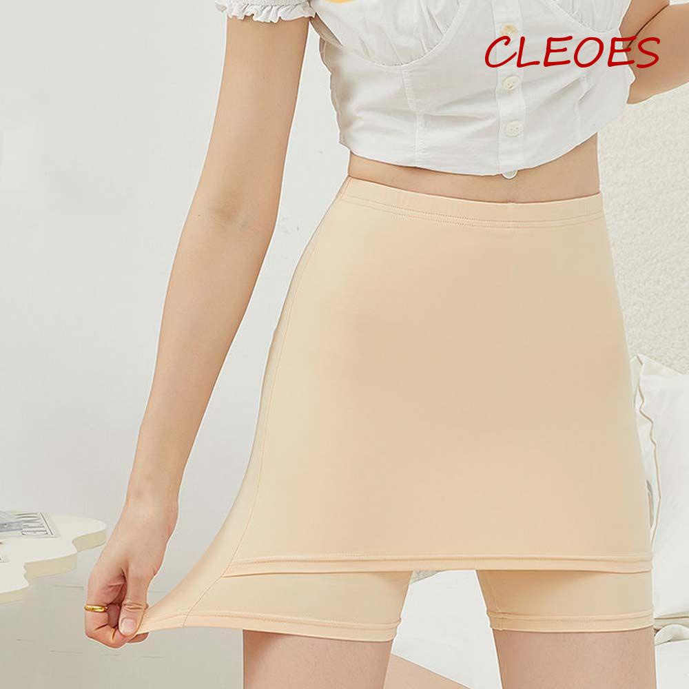 Quần Short Boxer Vải Lụa Lạnh Mỏng Hai Lớp Lưng Cao Thoáng Khí Không Để Lại Dấu Vết An Toàn Cho Nữ