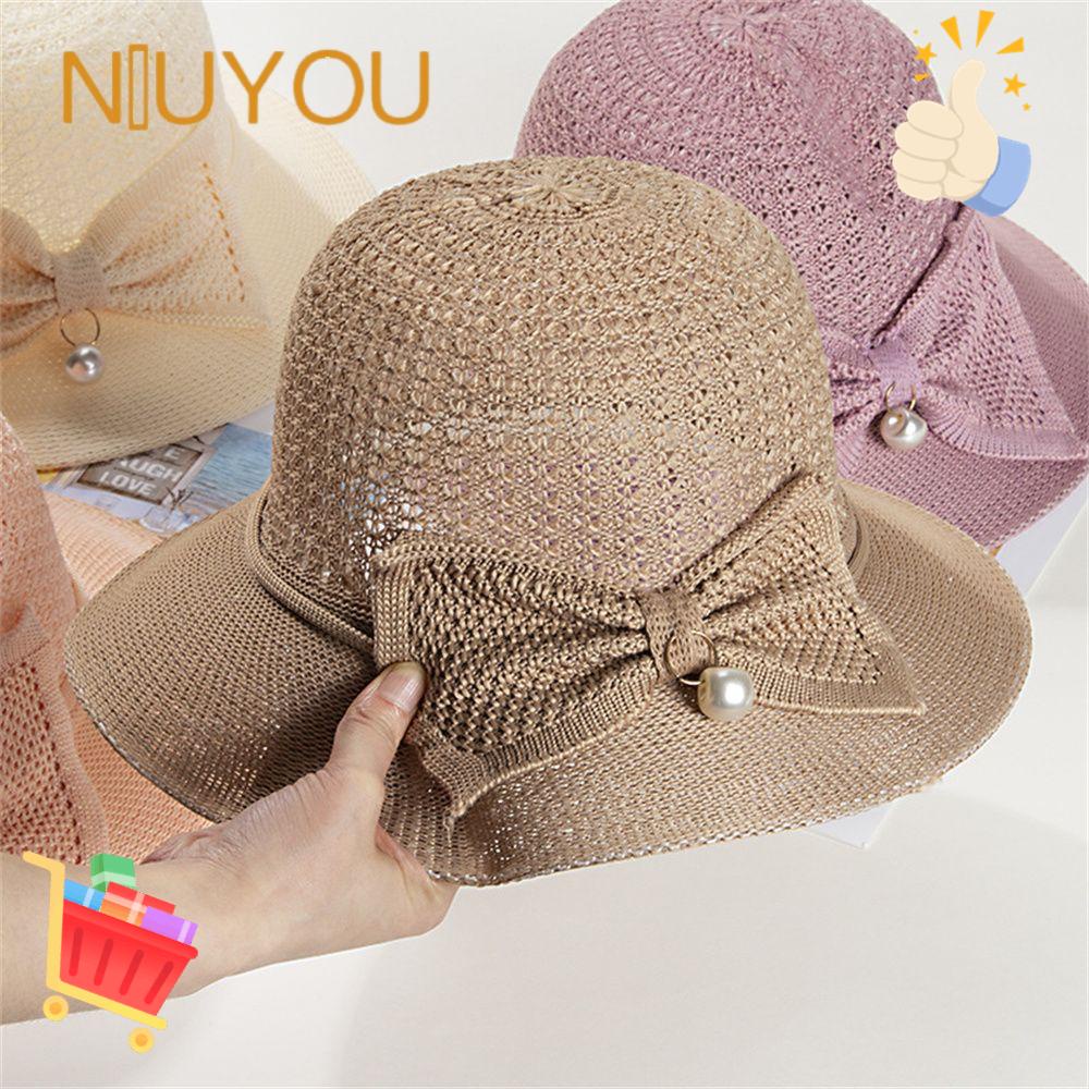 Mũ Cói Rộng Vành Thoáng Khí Thắt Nơ Xinh Xắn Thời Trang Cho Nữ