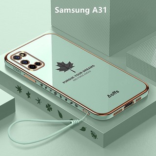 Ốp Lưng Samsung A31 Mạ điện Lá phong Mềm Ốp Điện Thoại Samsung Galaxy A31
