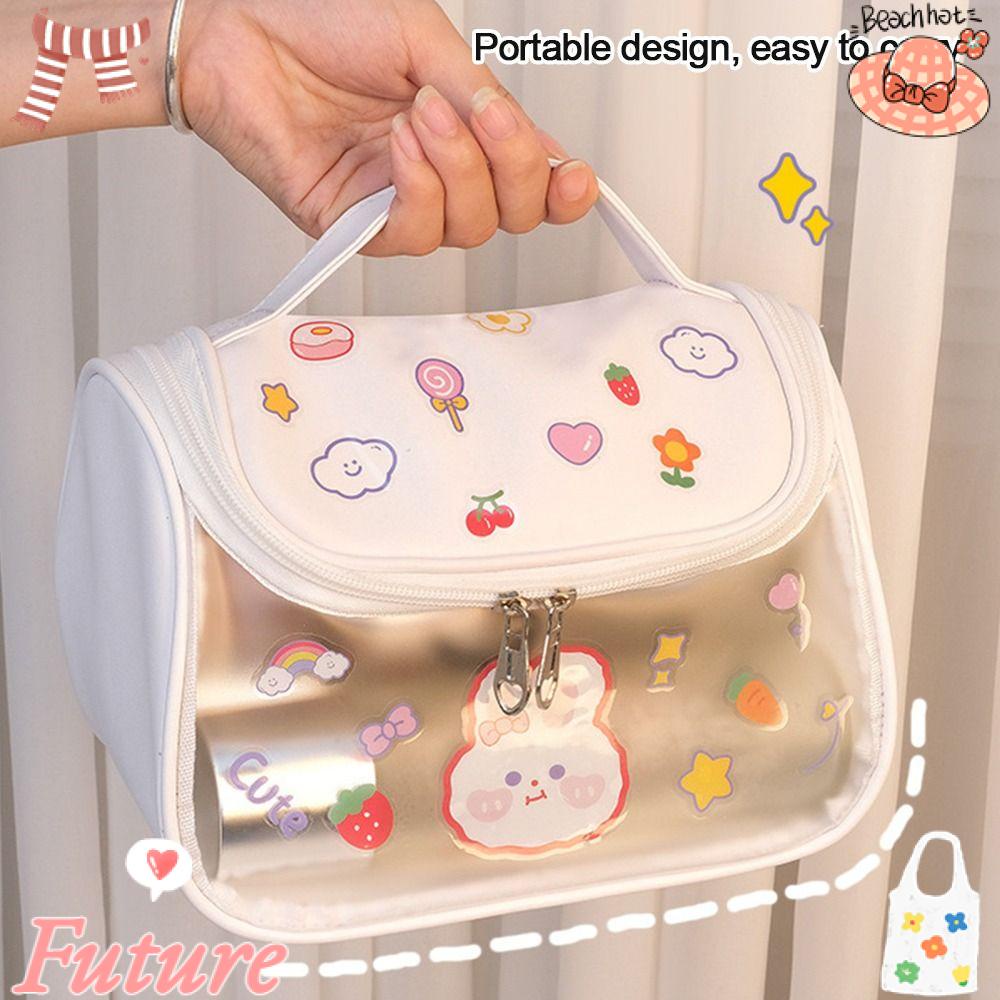 Túi Đựng Đồ Trang Điểm Sức Chứa Lớn Có Khóa Kéo Màu Sắc Gradient