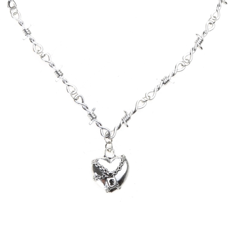 Vòng Cổ Choker Mặt Ổ Khóa Trái Tim Phong Cách Hip Hop