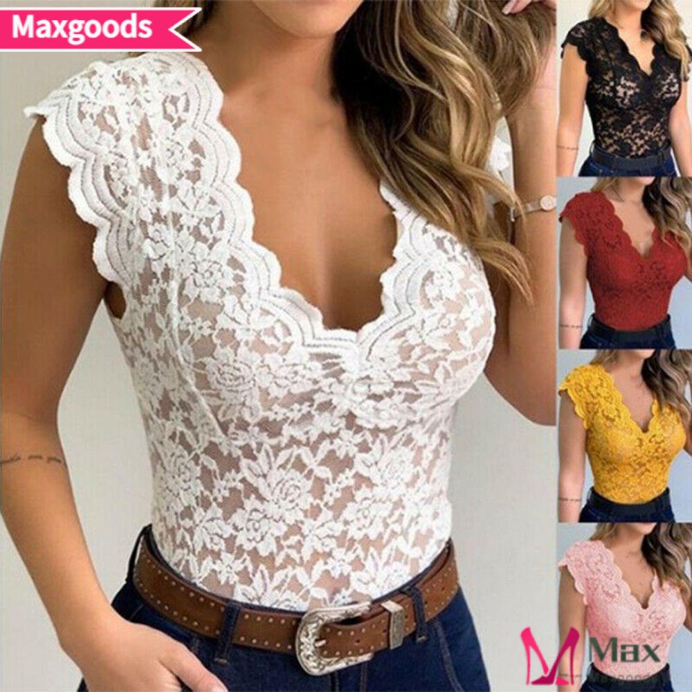 Áo Thun Không Tay Dáng Ôm Phối Ren Giản Dị Dành Cho Nữ