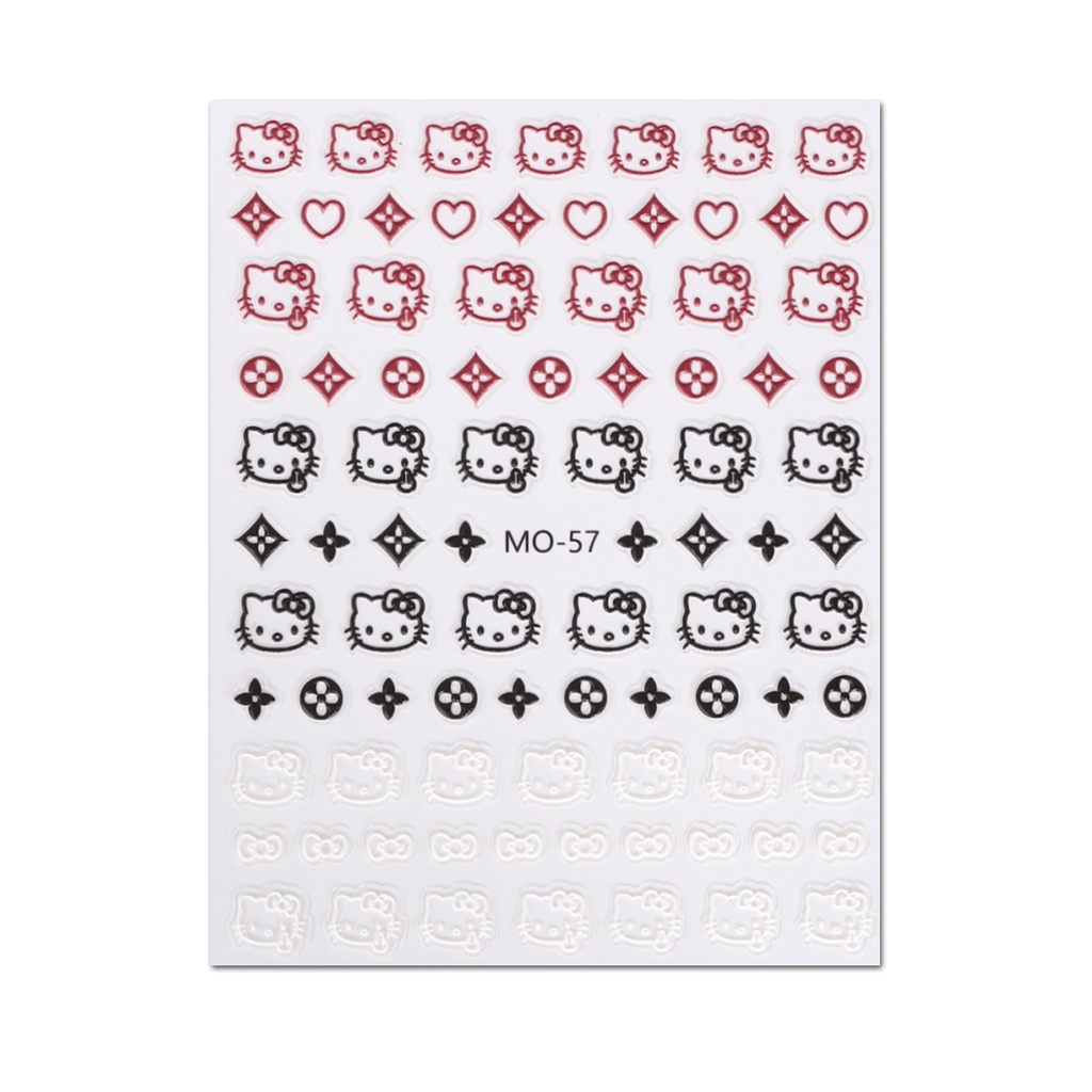 Miếng Dán Trang Trí Móng Tay 3D Dập Nổi Họa Tiết Mèo Hoạt Hình Dễ Thương Dành Cho Trẻ Em