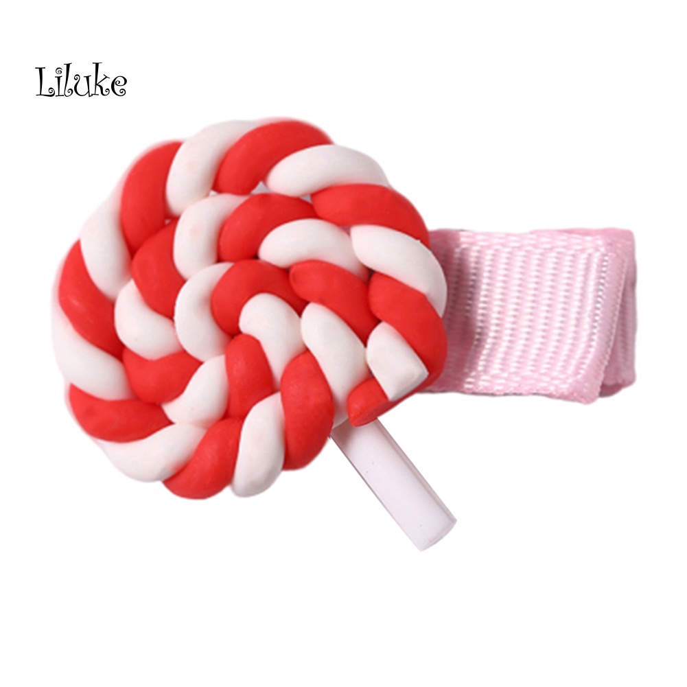 Kẹp Tóc Màu Trơn Trang Trí Hình Kẹo Mút Và Đám Mây Dễ Thương Cho Nữ