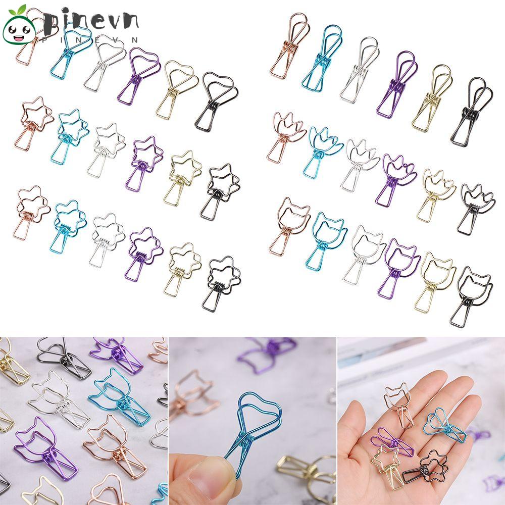 Set 6 Kẹp Giấy Kim Loại Màu Trơn Thời Trang