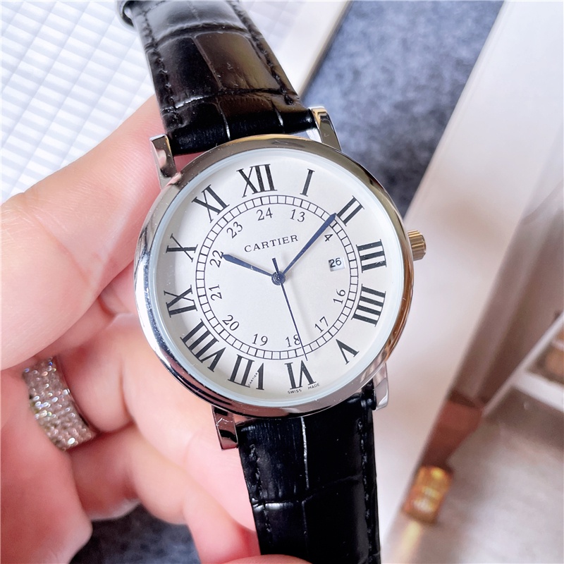 Đồng Hồ Quartz Nam Hiển Thị Ngày Với Dây Đeo Da