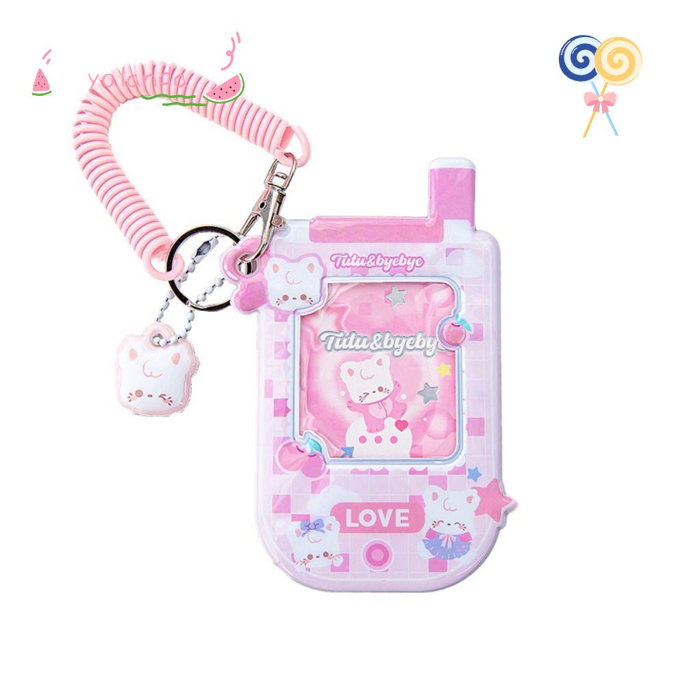 Kẹp Giữ Thẻ Bằng PVC Hai Màu Hình Điện Thoại Sáng Tạo Dành Cho Học Sinh