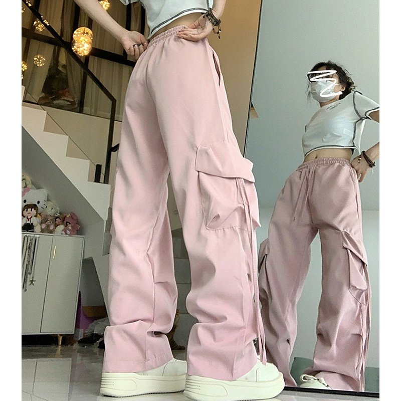 HANLU Quần Short Thể Thao Dopamine Phong Cách Retro Mỹ Mới Cho Nữ