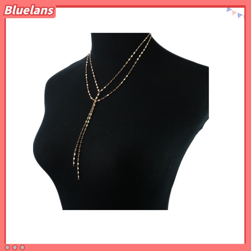 Vòng cổ Mắt Xích Đôi Tua Rua Đính Kim Cương Gợi Cảm [BLS]