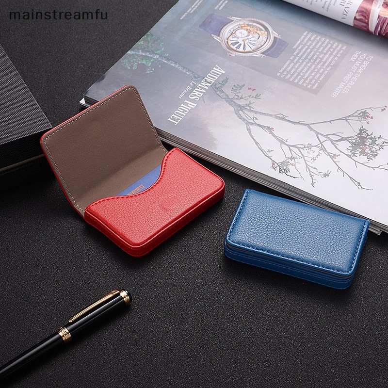 Ví Da PU Đựng Thẻ Tín Dụng / Danh Thiếp Khóa Nam Châm Nhỏ Gọn [Mainnstreamfu]