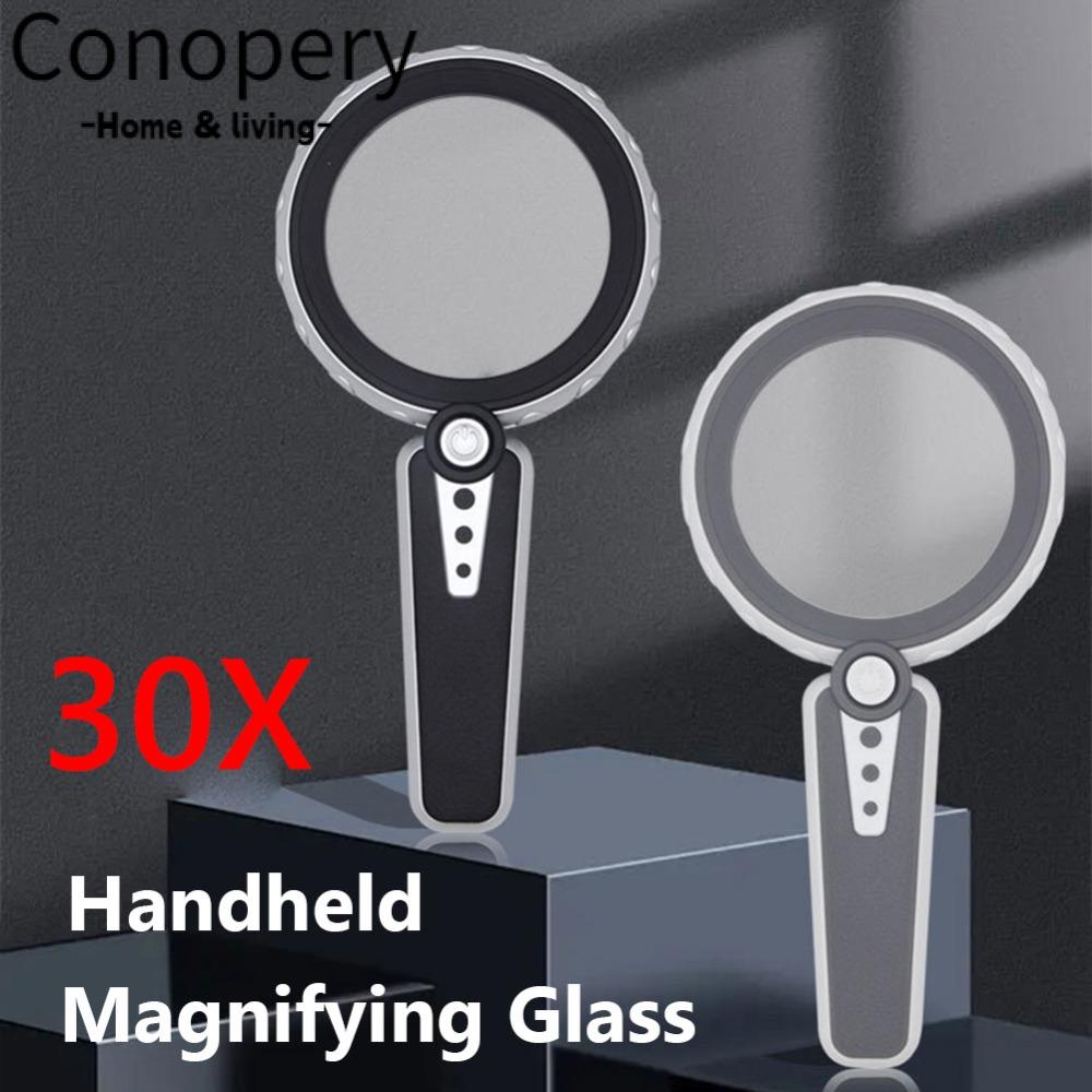 CONOPERY Kính Lúp Đọc Sách 30X HD Với 3 Chế Độ Chiếu Sáng Tiện Dụng