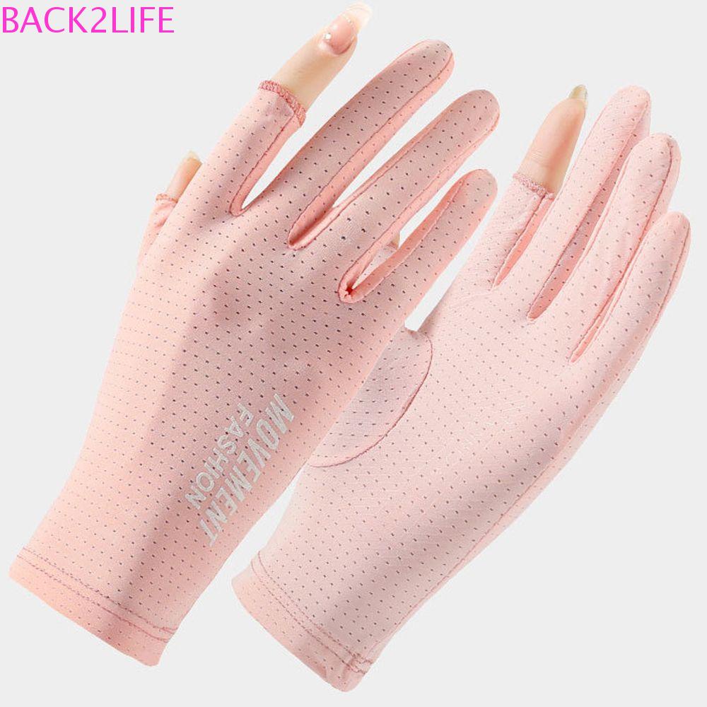 Găng Tay Lái Xe Phối Lưới Thoáng Khí Màu Trơn Đơn Giản Cho Nữ BACK2LIFE