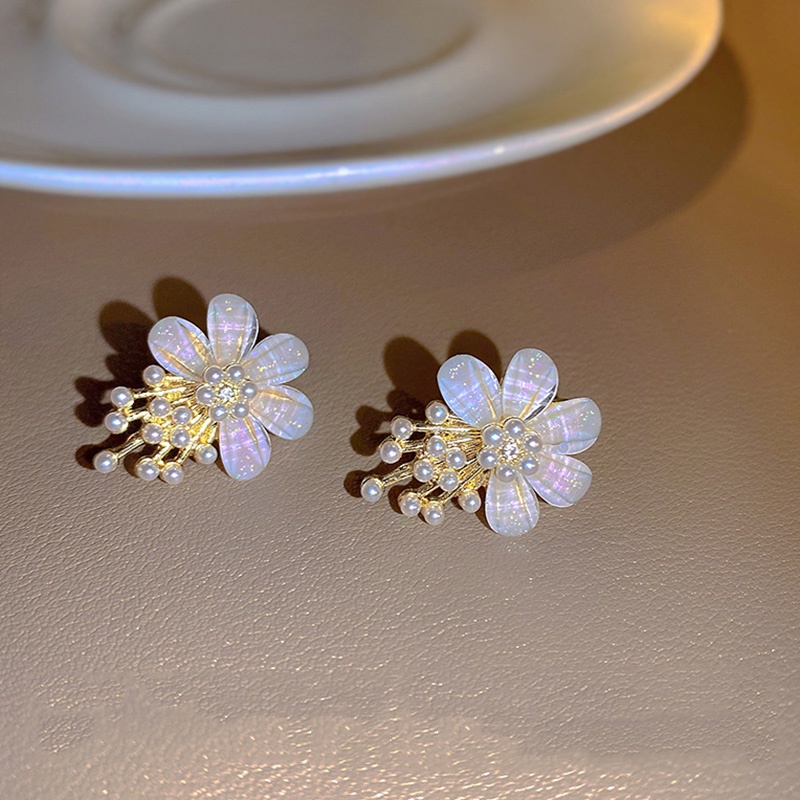 Bông Tai Thiết Kế Hoa Rừng Ngọc Trai Phong Cách Mới