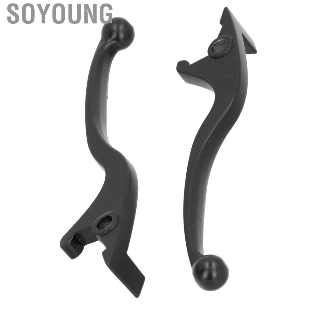 Soyoung 2PCS Brake Handle Lever Aluminum Alloy Black Replacement for Yamaha Motorcycle Moped ATV