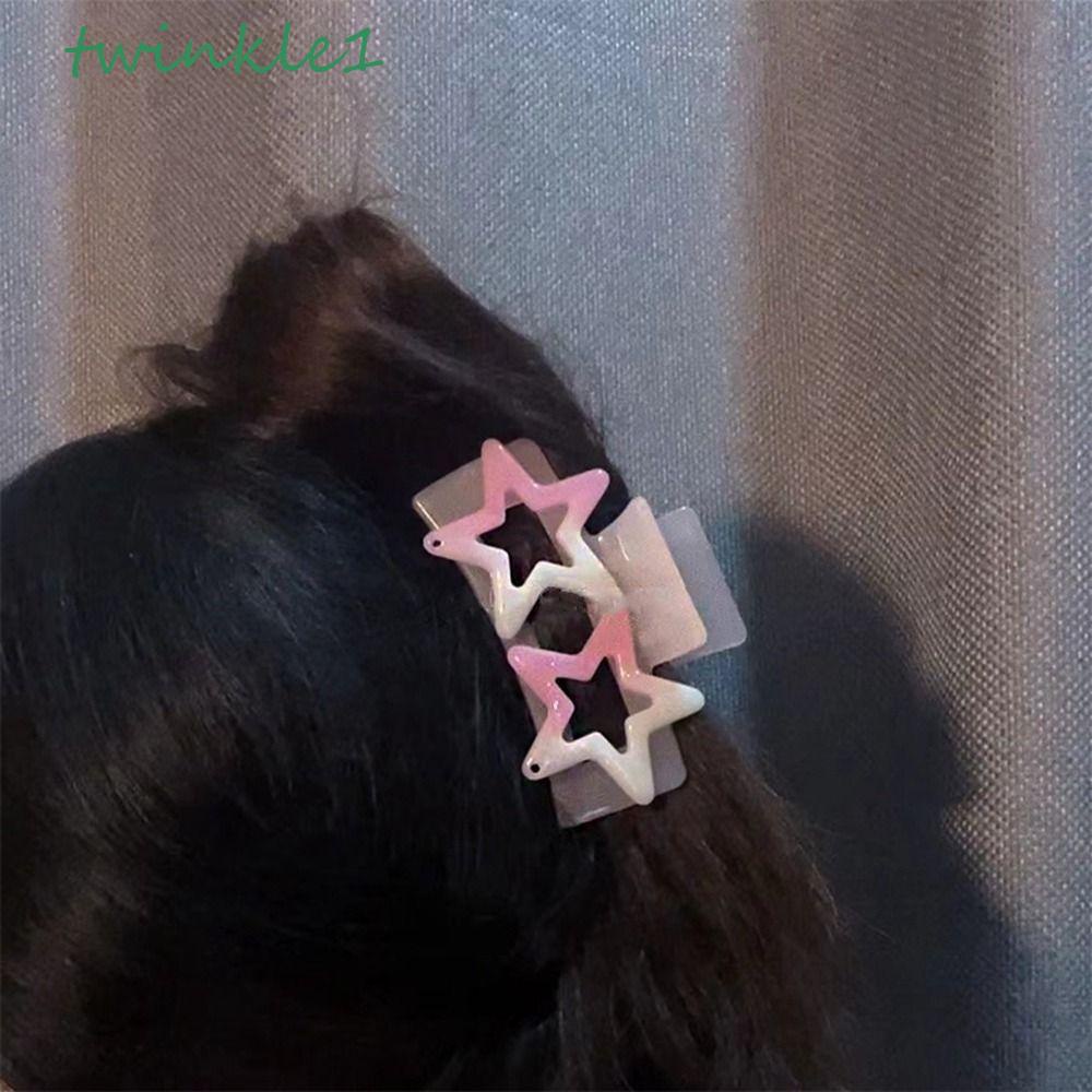 Kẹp Tóc Nữ Hình Ngôi Sao / Hình Học Rỗng Y2k Lấp Lánh Phong Cách Harajuku