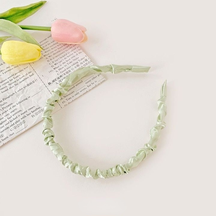 Bờm cài tóc nhún bèo vải satin cài tóc dễ thương cho nữ mã BD01 băng đô nữ phong cách hàn quốc