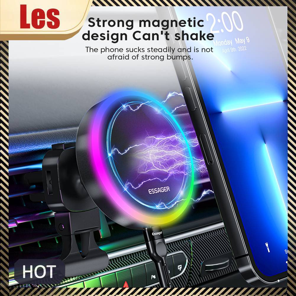 Giá Đỡ SạC Không Dây 15W RGB Cho Xe Hơi