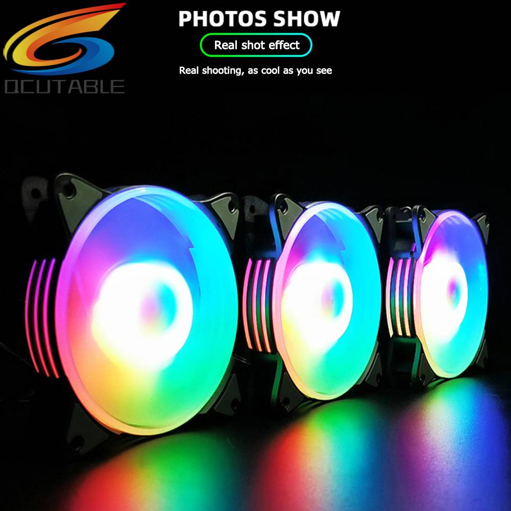 Quạt Làm Mát COOLMOON 12cm Đèn LED 5 Màu Cỡ Lớn 4Pin