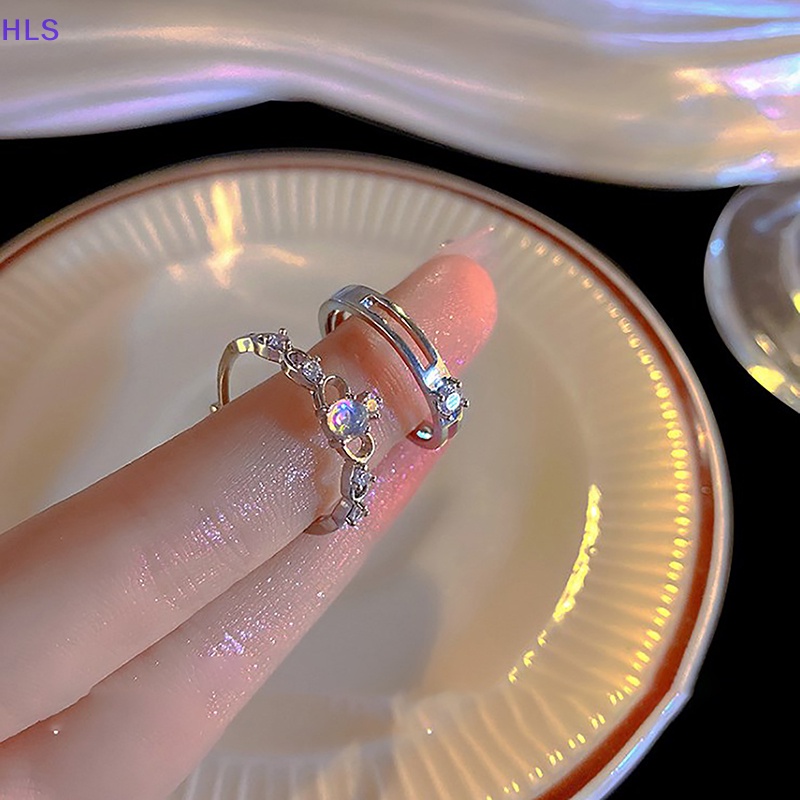 Nhẫn Cặp Đính Đá Zircon Hình Vương Miện Màu Sắc Lãng Mạn