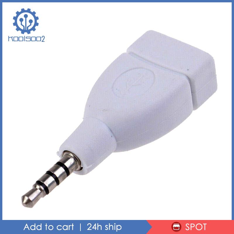 Giắc Cắm Âm Thanh AUX 3.5mm Male Sang USB 2.0 Female Cho Xe Hơi Koolsoo2