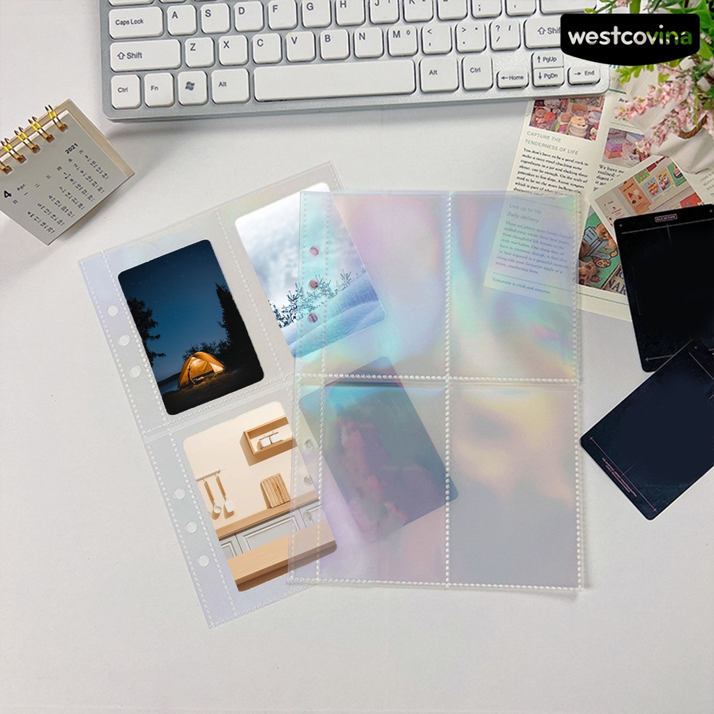 [WSTN] [WSTN] [WSTN]✎Bộ 10 Tấm Lót Trong Suốt 6 Lỗ 44990 Inch 44961 Dùng Trang Trí Sổ Tay DIY