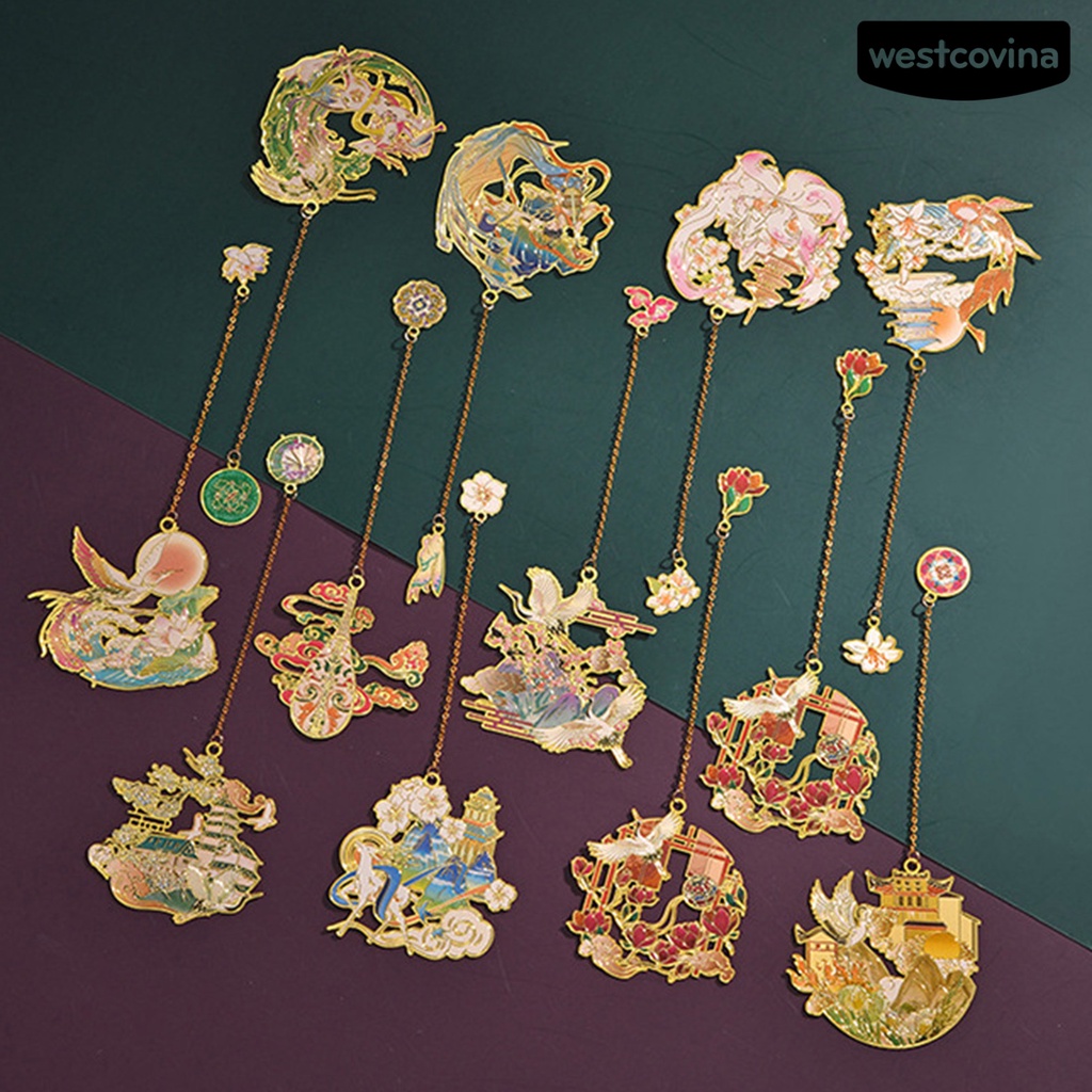 [WSTN] [WSTN]✎Kẹp Sách Bằng Đồng Thau Chống Phai Màu Phong Cách Trung Hoa Cổ Điển