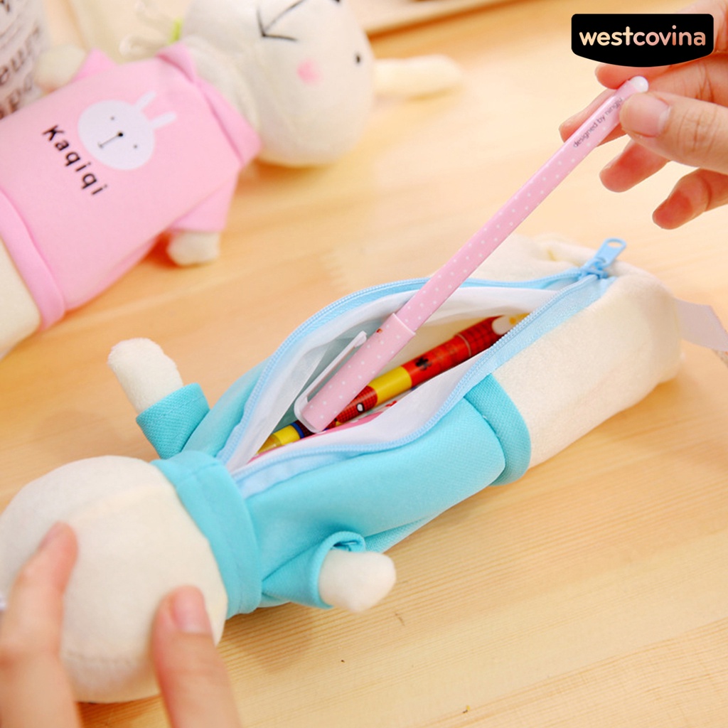 [WSTN]✎Túi Đựng Bút Hình Thỏ Hoạt Hình Sức Chứa Lớn Có Khóa Kéo Cho Học Sinh