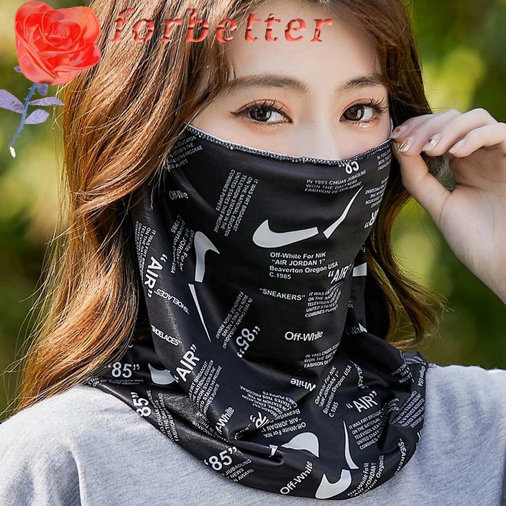 FORBETTER Khăn Choàng Cổ Che Nắng Đa Năng In Chữ Thời Trang Mùa Hè Cho Nữ