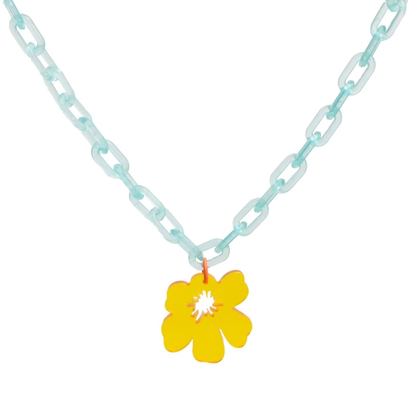 Vòng cổ Mặt Acrylic Hình Hoa / Trái Tim / Gấu Cười Nhiều Màu Sắc